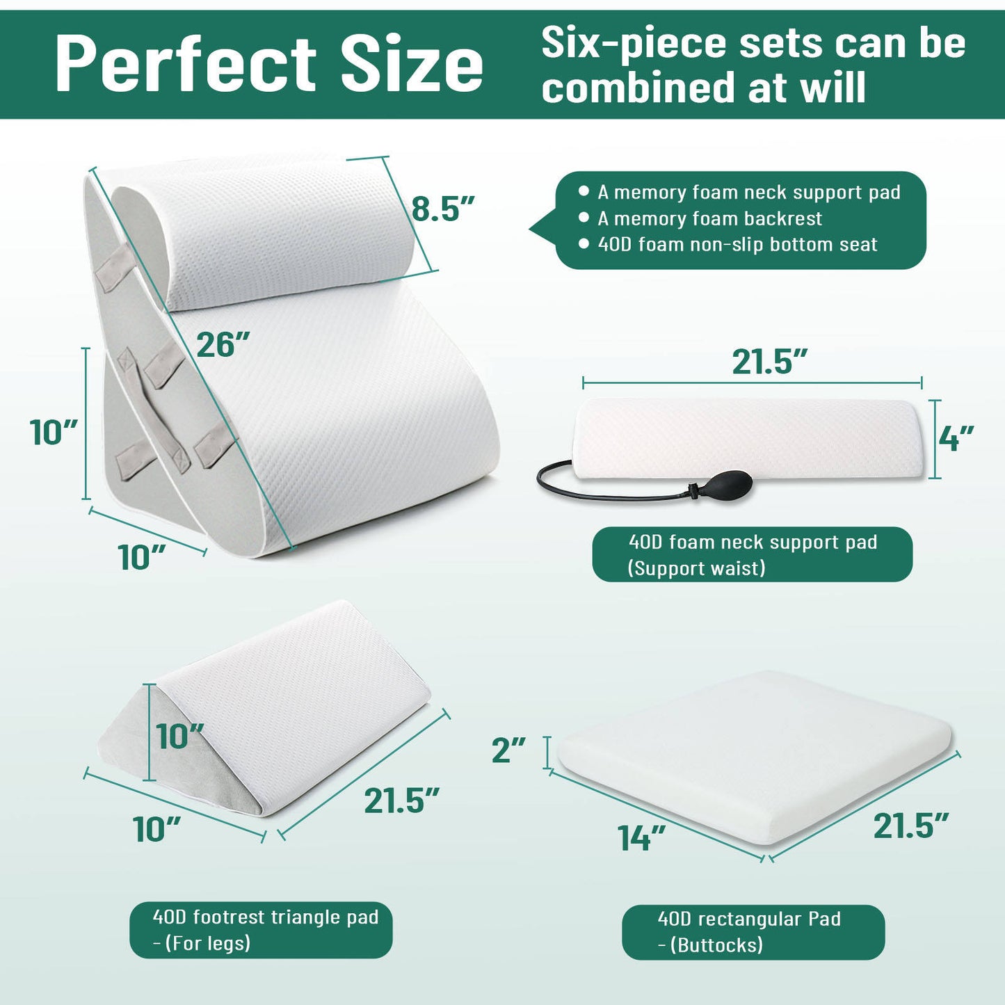 Modern Six-Piece Reading Cushion Set Cervical Spine Sleep Leg Pillow Decompression Design for Living Room Storage Bags