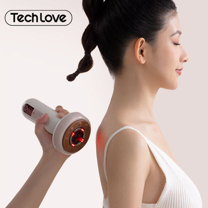 Techlove EMS Electric Multifunction Vacuum Cupping Therapy Machine Red Hot Compress 6 Suction Therapy Body Massager Hijama