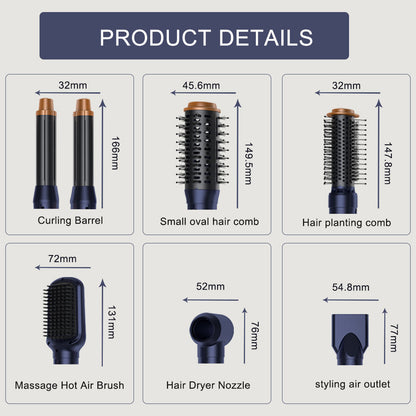 7-in-1 Professional Hot Air Styler & Hair Dryer | 2000W Ionic Salon-Quality Styling Kit | Electric Straightener, Curler & Volumizer for All Hair Types