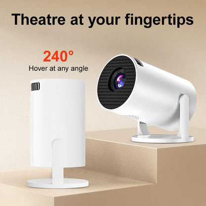 HY300 Pro 4K Smart Projector: 180° Rotating Home Cinema with HDR & Wi-Fi 6