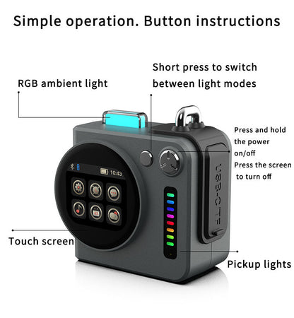 Portable Smart Speakers HD Sound Touch Screen RGB LED Lighting Voice Control Audio Subwoof for Home Theatre Outdoor Mobile Phone