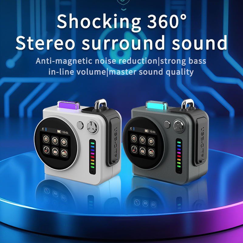 Portable Smart Speakers HD Sound Touch Screen RGB LED Lighting Voice C ...