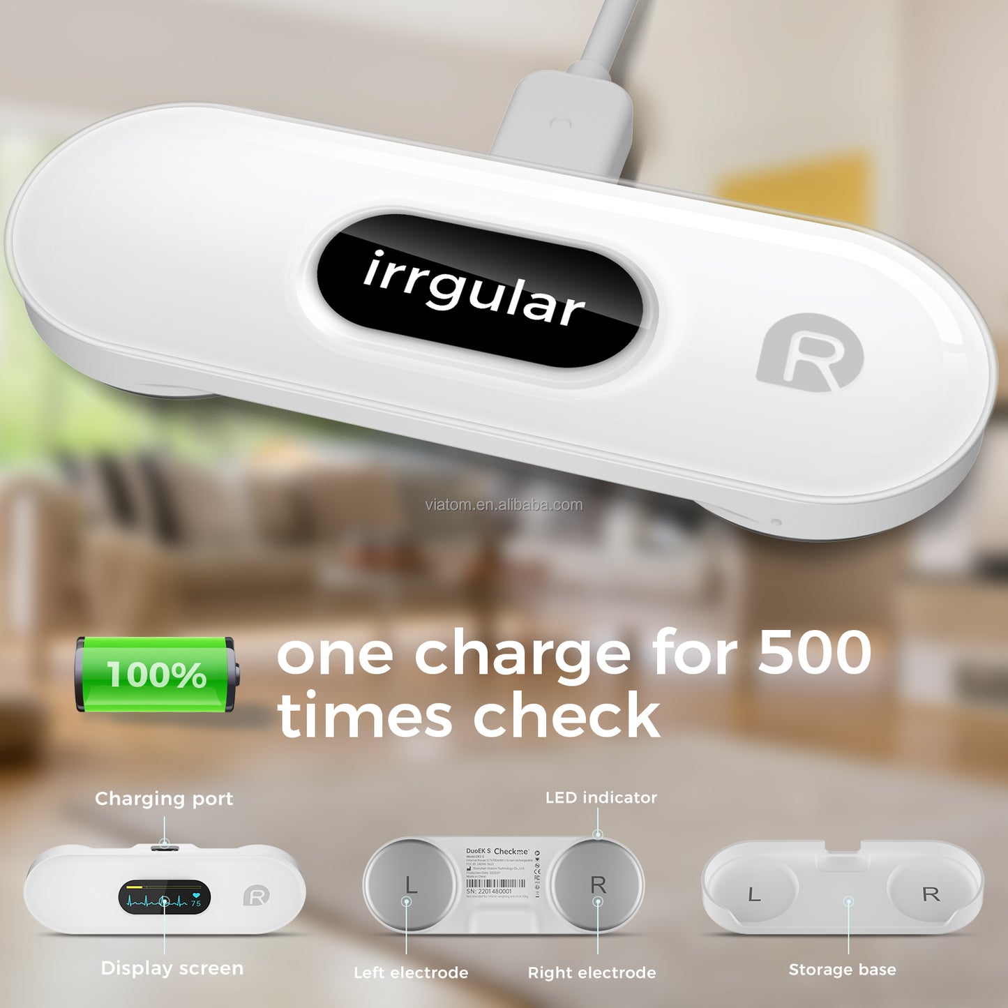 Wellue DuoEK™ S Personal ECG Monitor – Medical-Grade Handheld EKG with Real-Time OLED Display & AI Analysis – Detects AFib, Arrhythmia & Heart Pause – No Subscription, Free App for iOS & Android