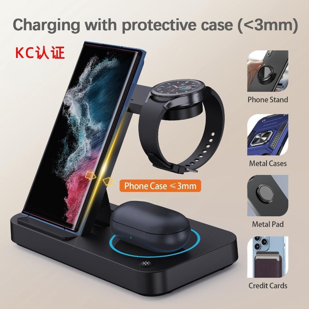 3 in 1  Wireless Charger Multifunction Phone Charging Stand Chargers Wireless Charger for iPhone AirPods Earphone Smart Watch