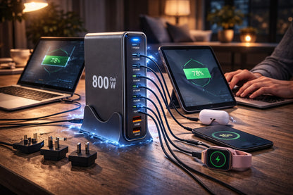 800W Multiport USB-C Desktop All-in-One Charging Station