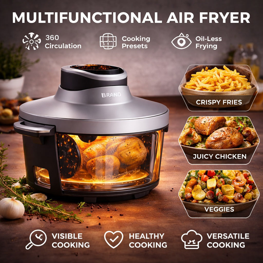 Smart Non-Toxic Air Fryer – Crispy Food with 90% Less Oil | Fast, Healthy & Hassle-Free Cooking