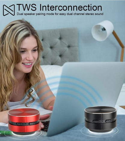 Humming Bird Wirelessly BT Mini Speaker Bone Conduction Portable Wireless 3 Watts Speaker Stereo Bass Sound Creative Portable Speaker Mini Size Music Player Built-in Mic Sound Box,Red