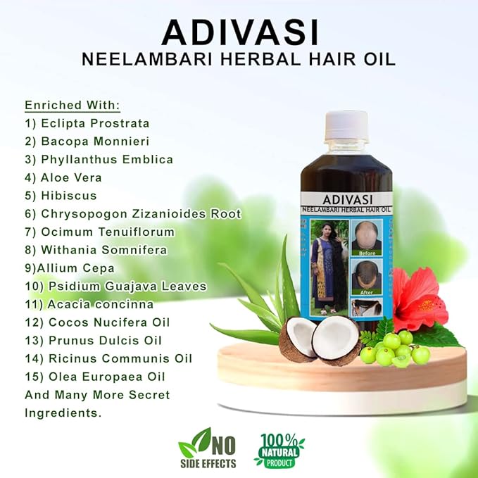 India's #1 Selling Adivasi Neelambari Hair Oil (Pack of 2) * 100% Original *