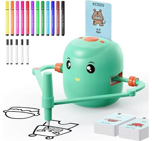 Smart Drawing Robot for Kids | Montessori Educational Art Toy with Voice Interaction, 16 Color Pens & 150 Learning Cards | Perfect Gift for 5+ Boys & Girls