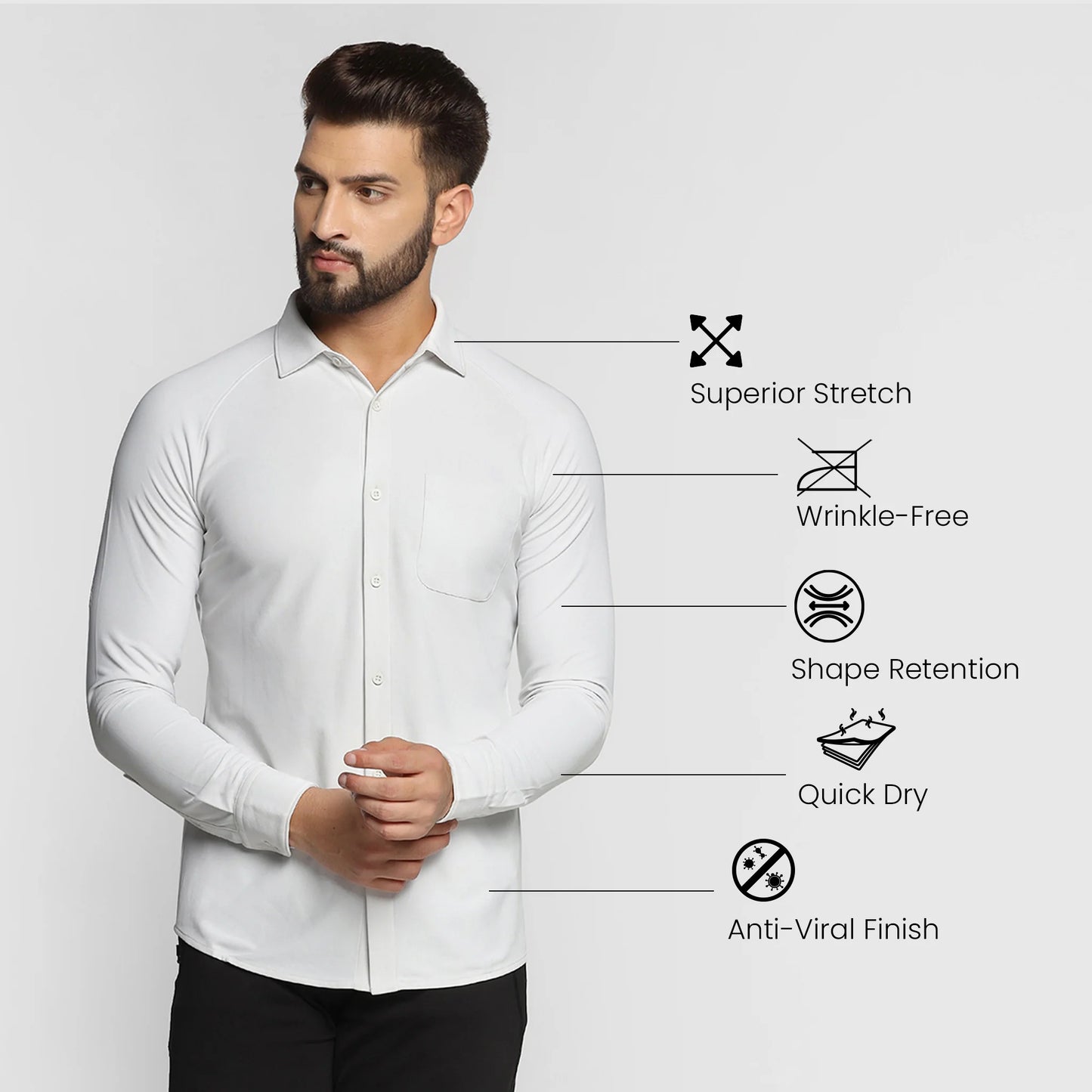 Men's Smart Casual Shirt Slim Fit Home Stop