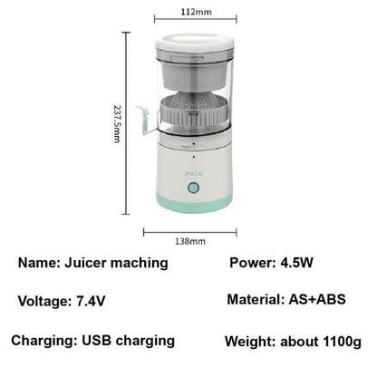 Electric Fruit Juicer Machine for Travel & Kitchen Purpose, Portable, Rechargeable.