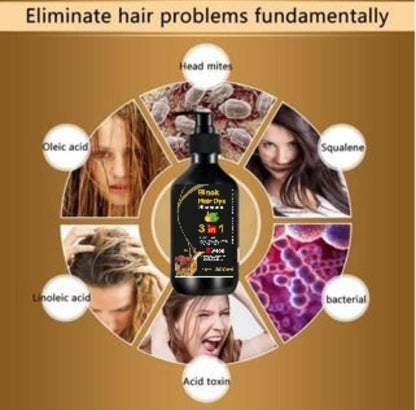 BLOSDREAM Black Hair Shampoo for Men & Women 3 in 1 formula (100ml) pack of 2