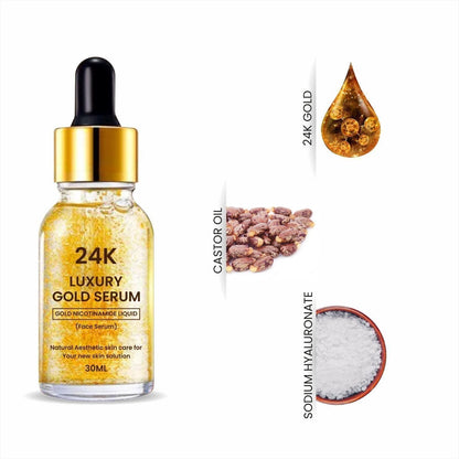 24K Gold FACE SERUM FOR ANTI - AGEING AND DULLNESS REDUCTION (BUY 1 GET 1 FREE)...